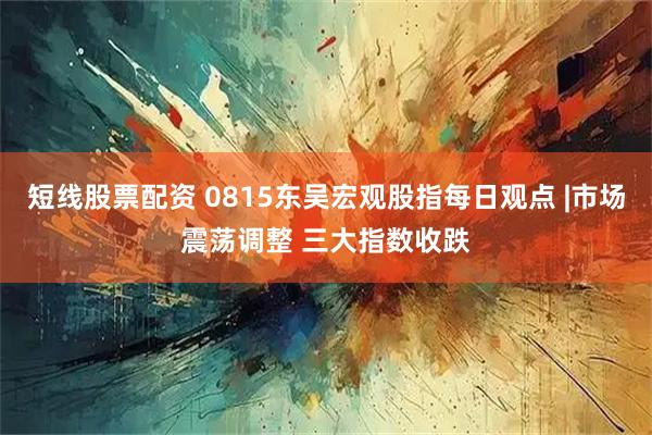 短线股票配资 0815东吴宏观股指每日观点 |市场震荡调整 三大指数收跌